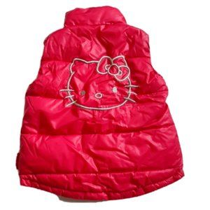 Hello Kitty Jacket Pink Puffer Sleeveless Vest Girls 7-8Y